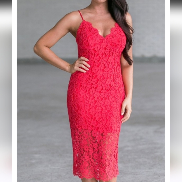 L’atiste Lace Midi Dress, Size L - Picture 3 of 17